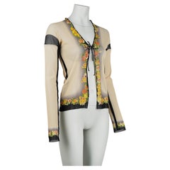 Jean Paul Gaultier Maille Femme S/S 2001 Floral Mesh Lace-Up Top Size M