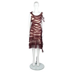 JEAN PAUL GAULTIER MAILLE FEMME — Tiered Lace Ruffle Midi Dress S/S 2002