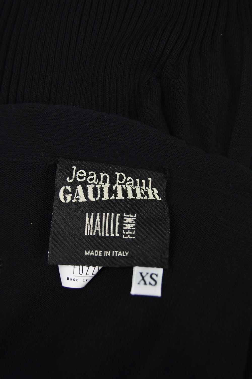Jean Paul Gaultier Maille Femme Vintage Fine Knit Crochet Sleeve Dress For Sale 4