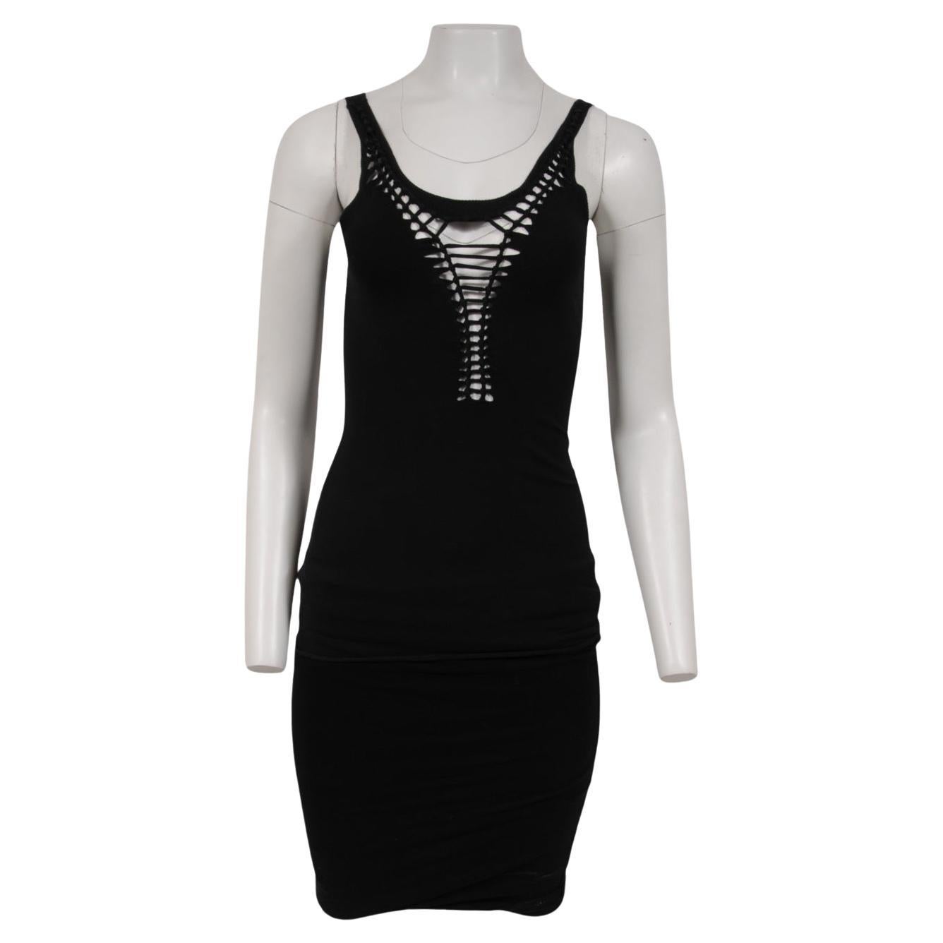 Jean Paul Gaultier Jeans Maille Femme Donna Top a trecce Cotone Nero Medio y2k anni 2000