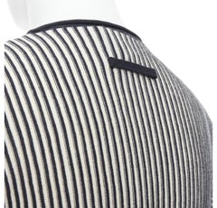 JEAN PAUL GAULTIER MAILLE HOMME 100% lana vergine bianco navy a coste M.