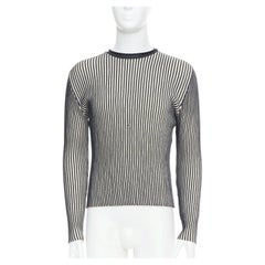 JEAN PAUL GAULTIER MAILLE HOMME 100% lana vergine bianco navy a coste M.