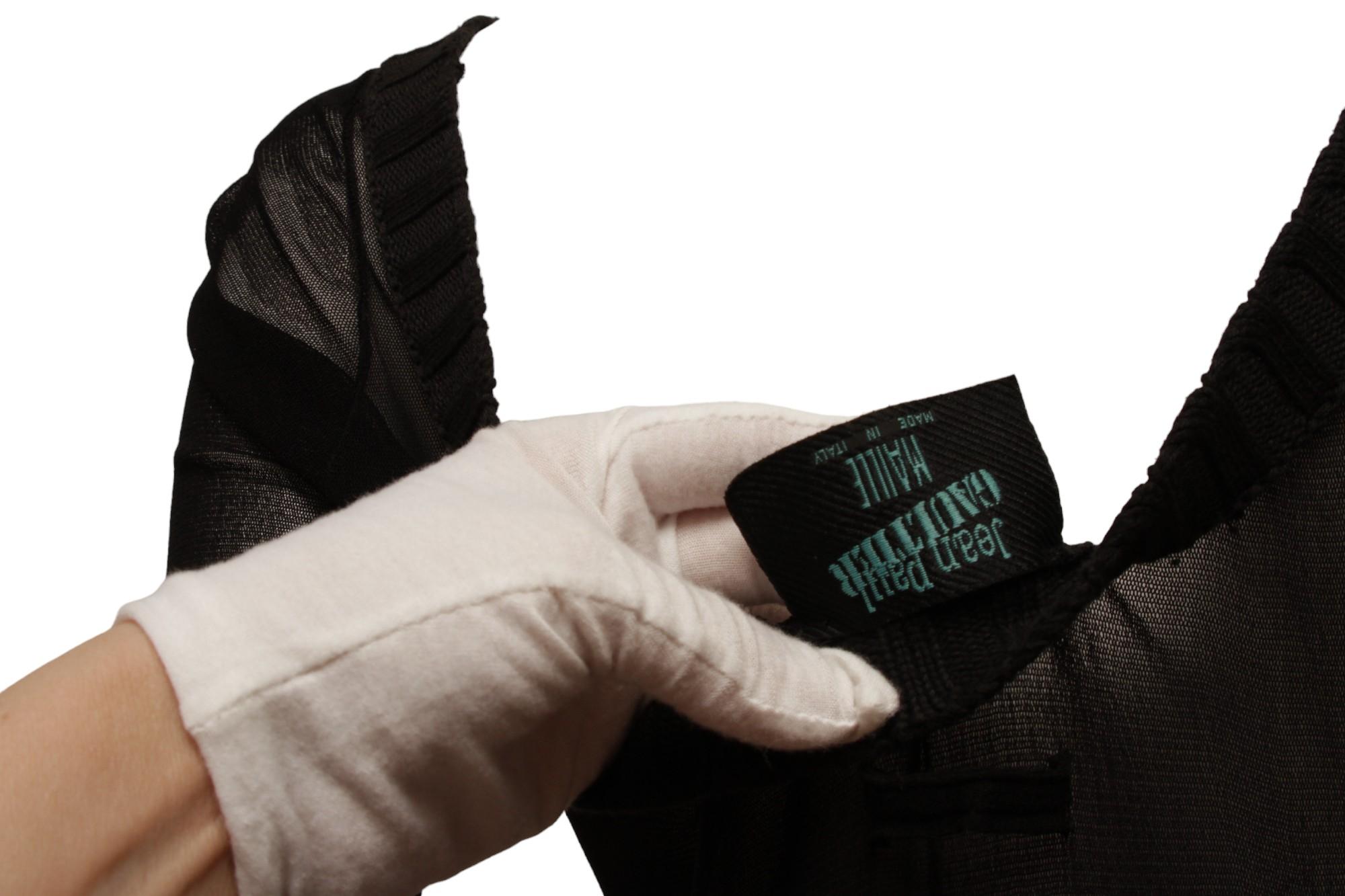 Jean Paul Gaultier Maille Mouchoir Jupe point de mouchoir avec détails en tricot côtelé en vente 6