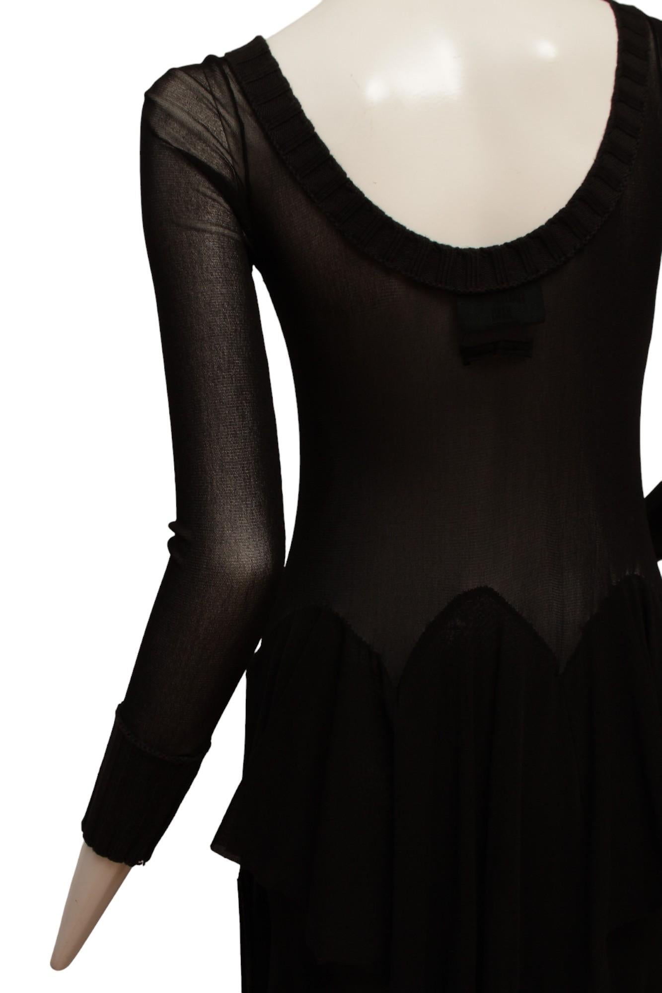 Jean Paul Gaultier Maille Mouchoir Jupe point de mouchoir avec détails en tricot côtelé en vente 8