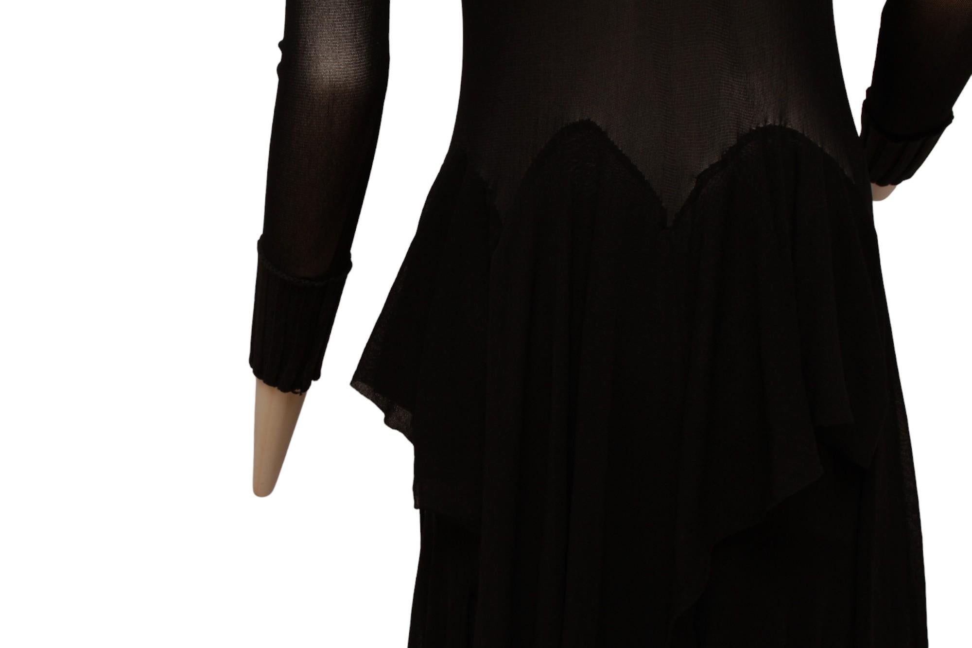 Jean Paul Gaultier Maille Mouchoir Jupe point de mouchoir avec détails en tricot côtelé en vente 9
