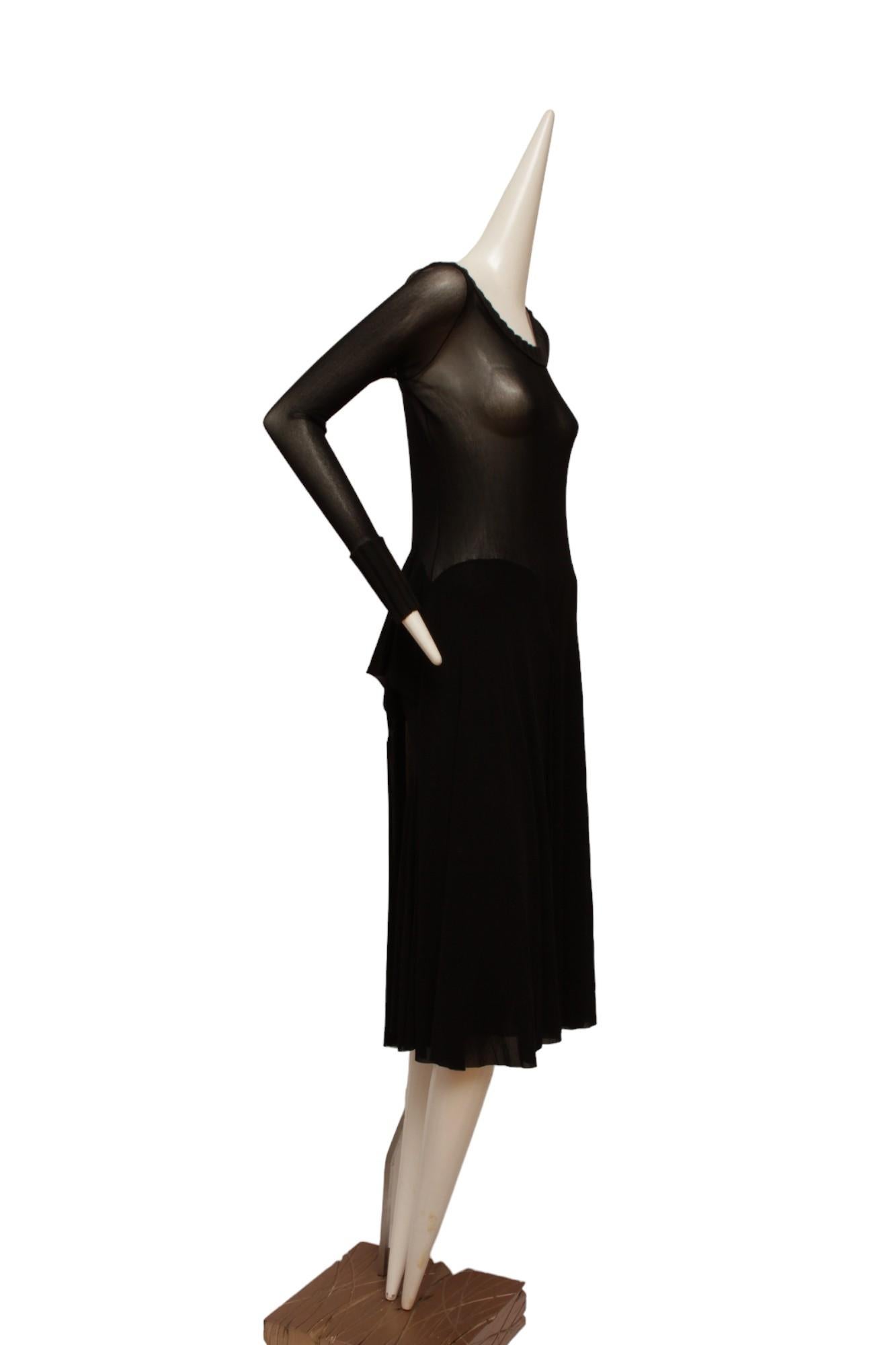 Noir Jean Paul Gaultier Maille Mouchoir Jupe point de mouchoir avec détails en tricot côtelé en vente
