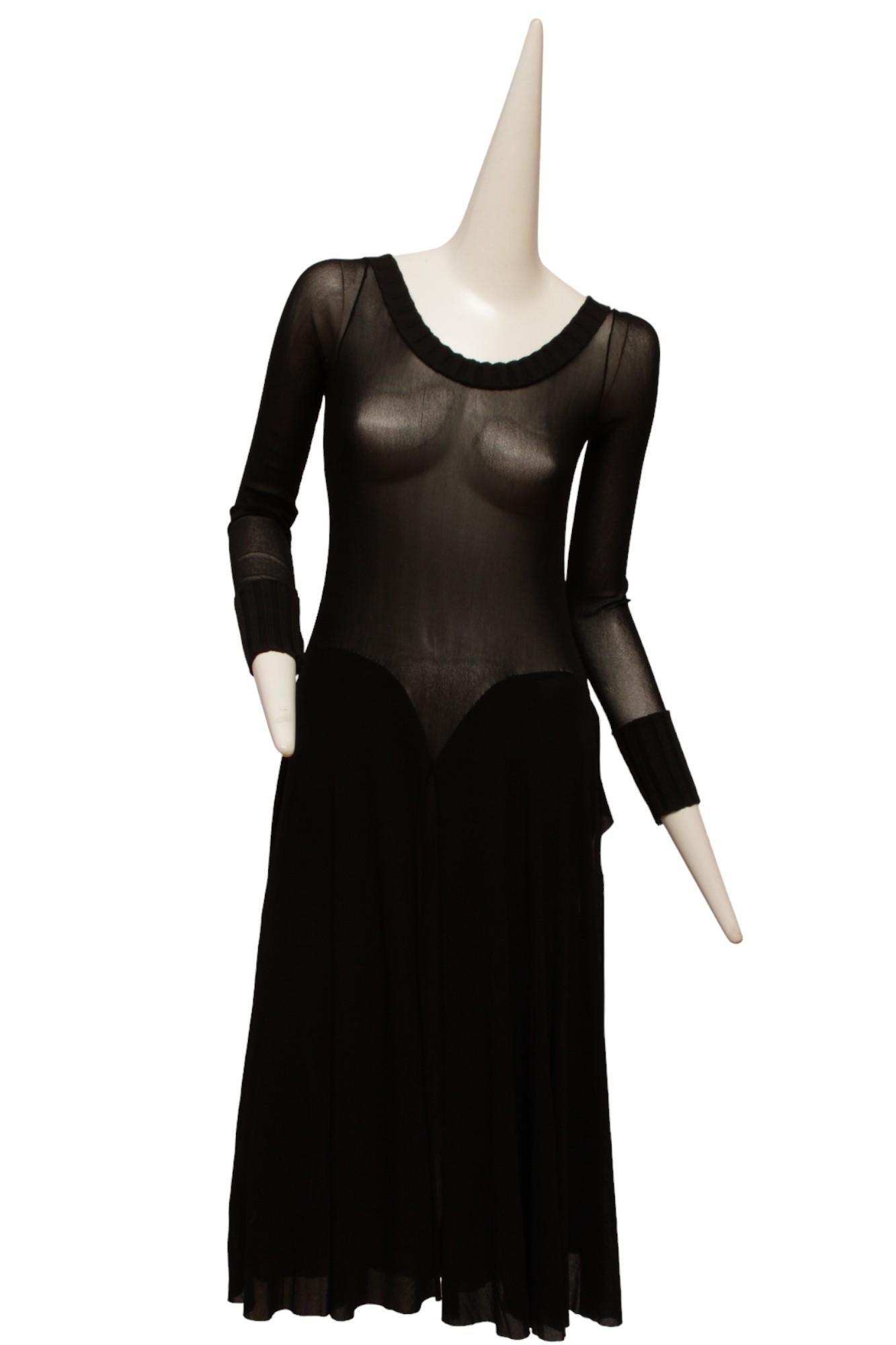 Jean Paul Gaultier Maille Mouchoir Jupe point de mouchoir avec détails en tricot côtelé en vente 1