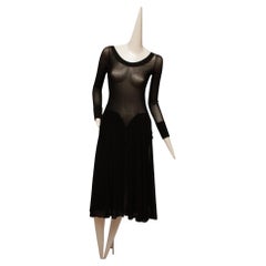 Vintage Jean Paul Gaultier Maille Mesh Handkerchief Point Skirt with Rib Knit details