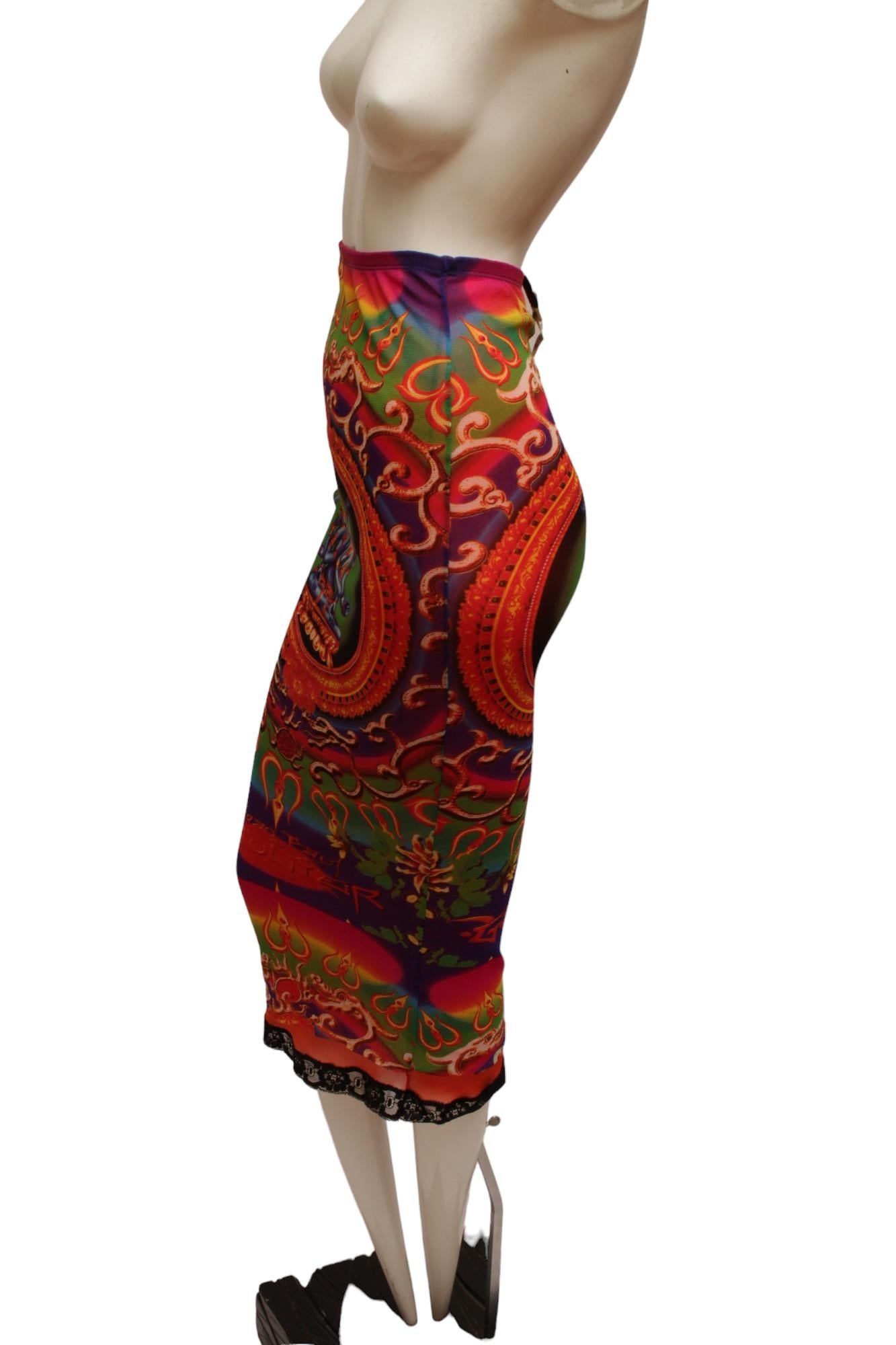 Brown JEAN PAUL GAULTIER Maille, MESH, Hindu G-d Shiva Butterfly Tattoo Skirt or Dress