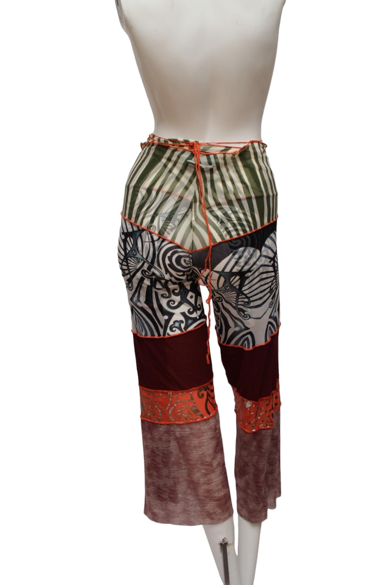 Jean Paul Gaultier Maille, Mesh stretch Maori inspired convertible pant 6