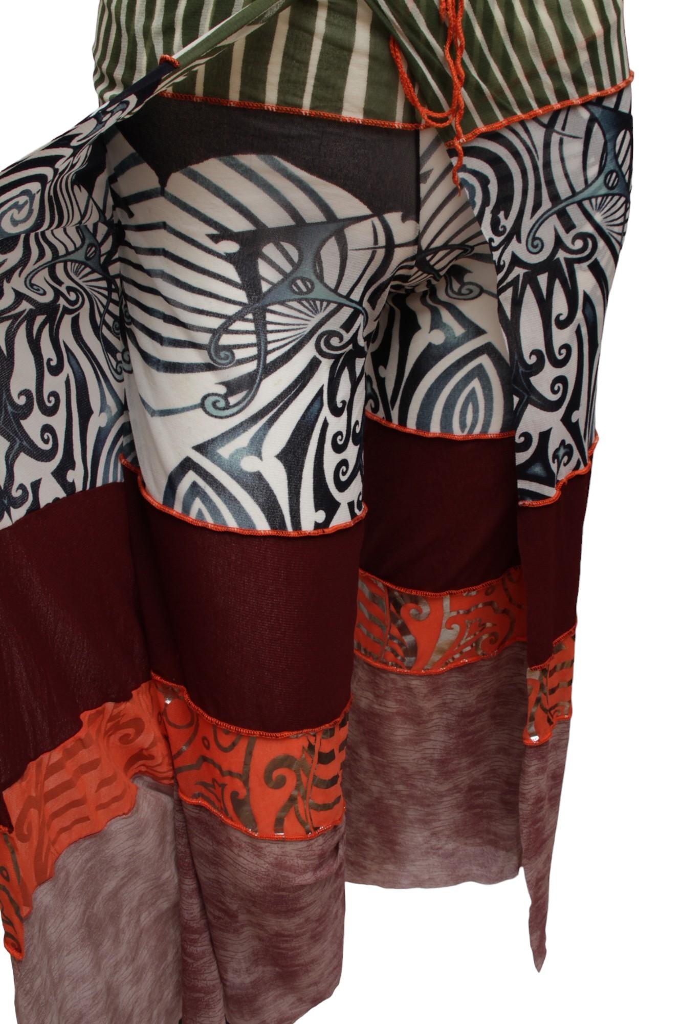 Jean Paul Gaultier Maille, Mesh stretch Maori inspired convertible pant 2