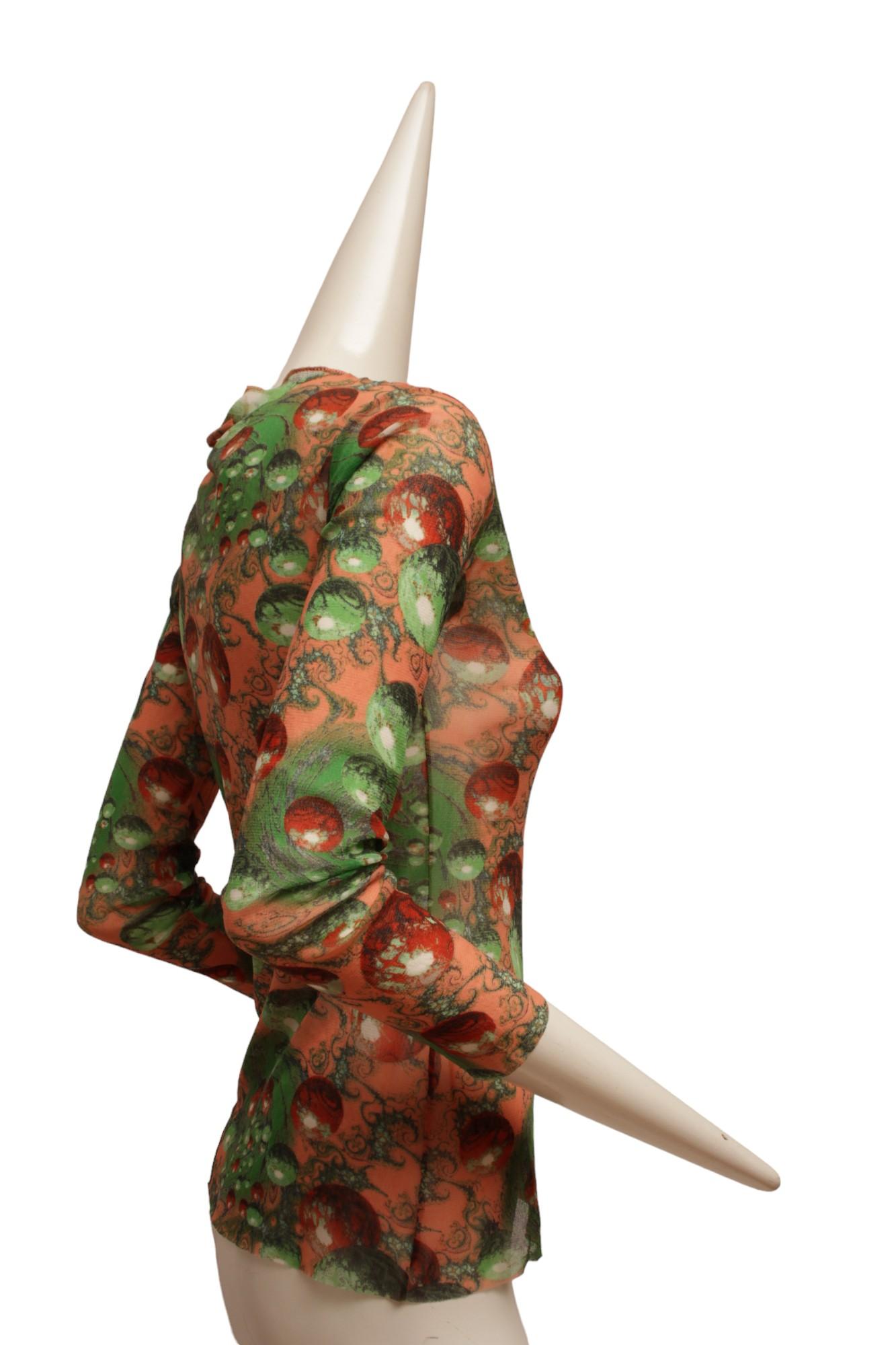 JEAN PAUL GAULTIER, Maille, RARE, 1996 AW, Psychedelic Planetary Mesh Top In Good Condition For Sale In Kingston, NY