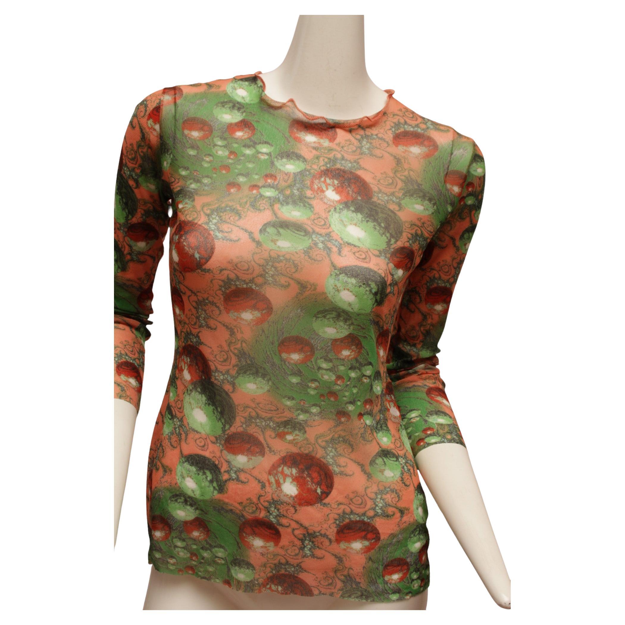JEAN PAUL GAULTIER, Maille, RARE, 1996 AW, Psychedelic Planetary Mesh Top For Sale