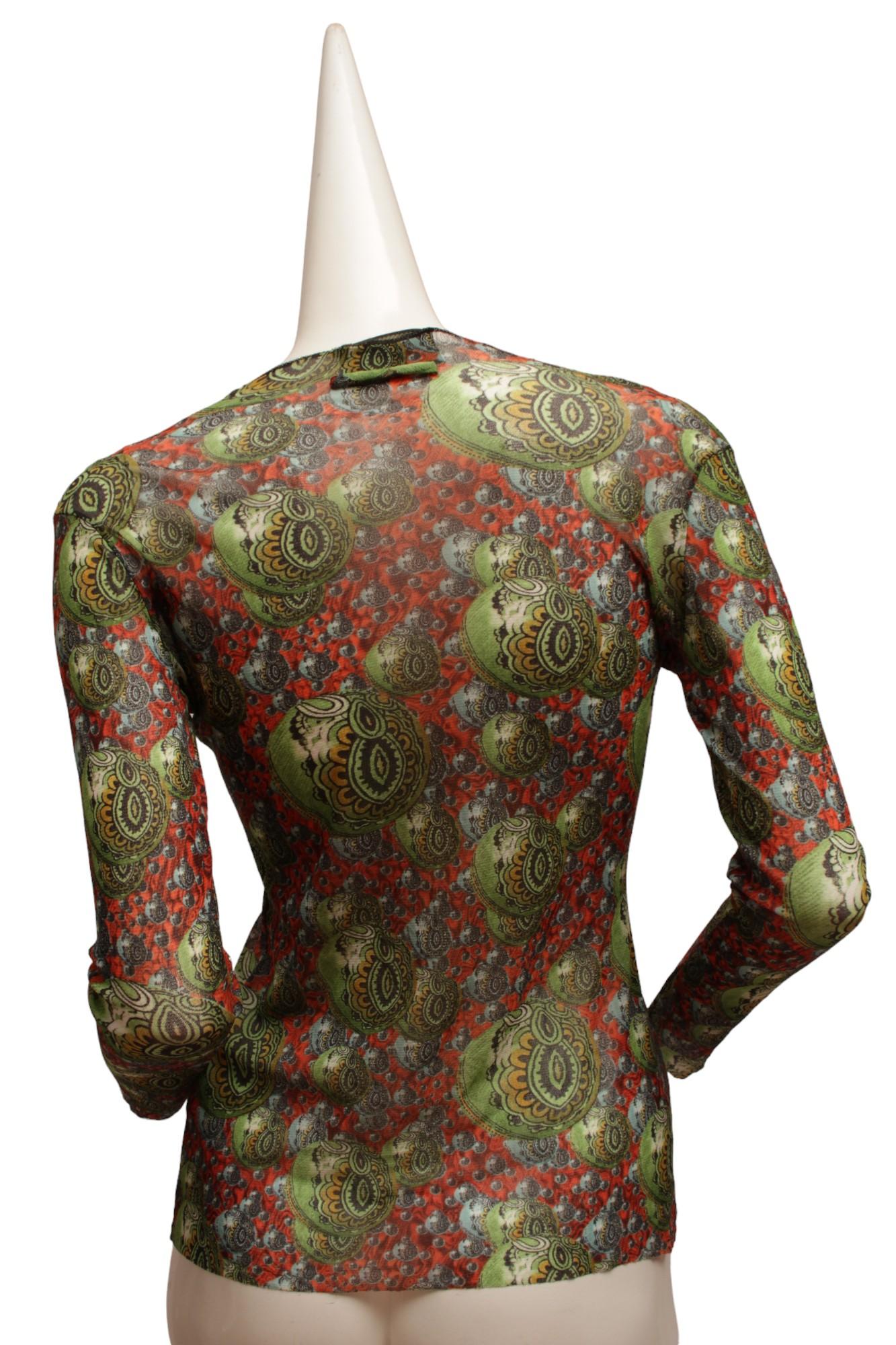 JEAN PAUL GAULTIER, Maille, RARE, Mesh, 1990s, Psychedelic Planetary Top For Sale 1