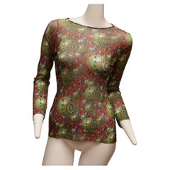 JEAN PAUL GAULTIER, Maille, RARE, Mesh, 1990s, Psychedelic Planetary Top