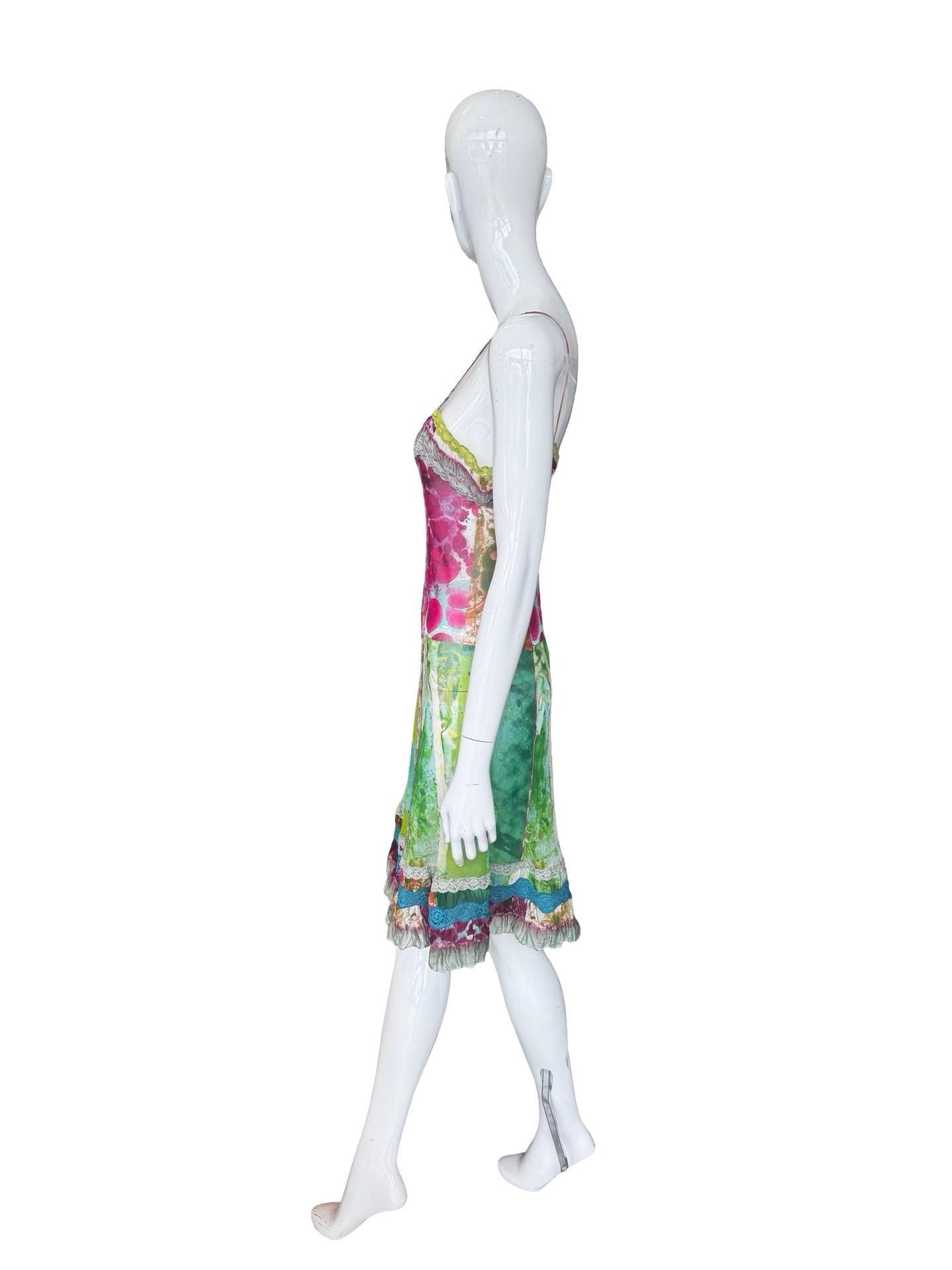 Jean Paul Gaultier Maille Tie Dye Mesh Dress In Good Condition For Sale In Miami, FL