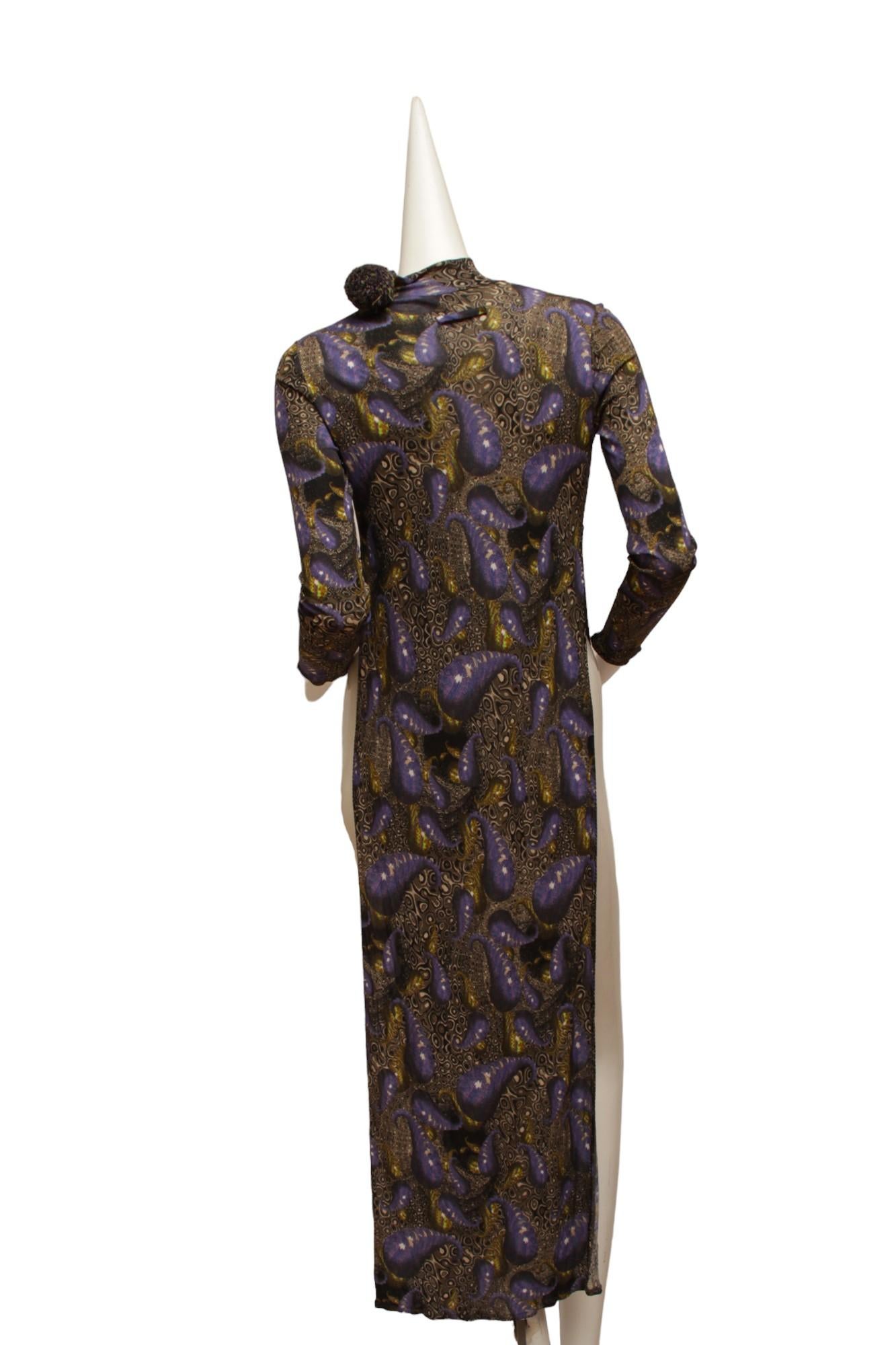 Noir JEAN PAUL GAULTIER, MAILLE, très rare, robe longue à double fente, taille haute en vente