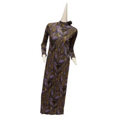 JEAN PAUL GAULTIER, MAILLE, très rare, robe longue à double fente, taille haute