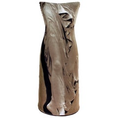 Jean Paul Gaultier Marbled Brown and Black Sheat Sleveless Dress 1990s Graffiti