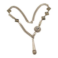 Jean Paul Gaultier Chain Necklace Jeweled Medallion