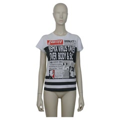 Jean Paul Gaultier Matelot "Remix Virus..." Newspaper Cotton T-Shirt Size M