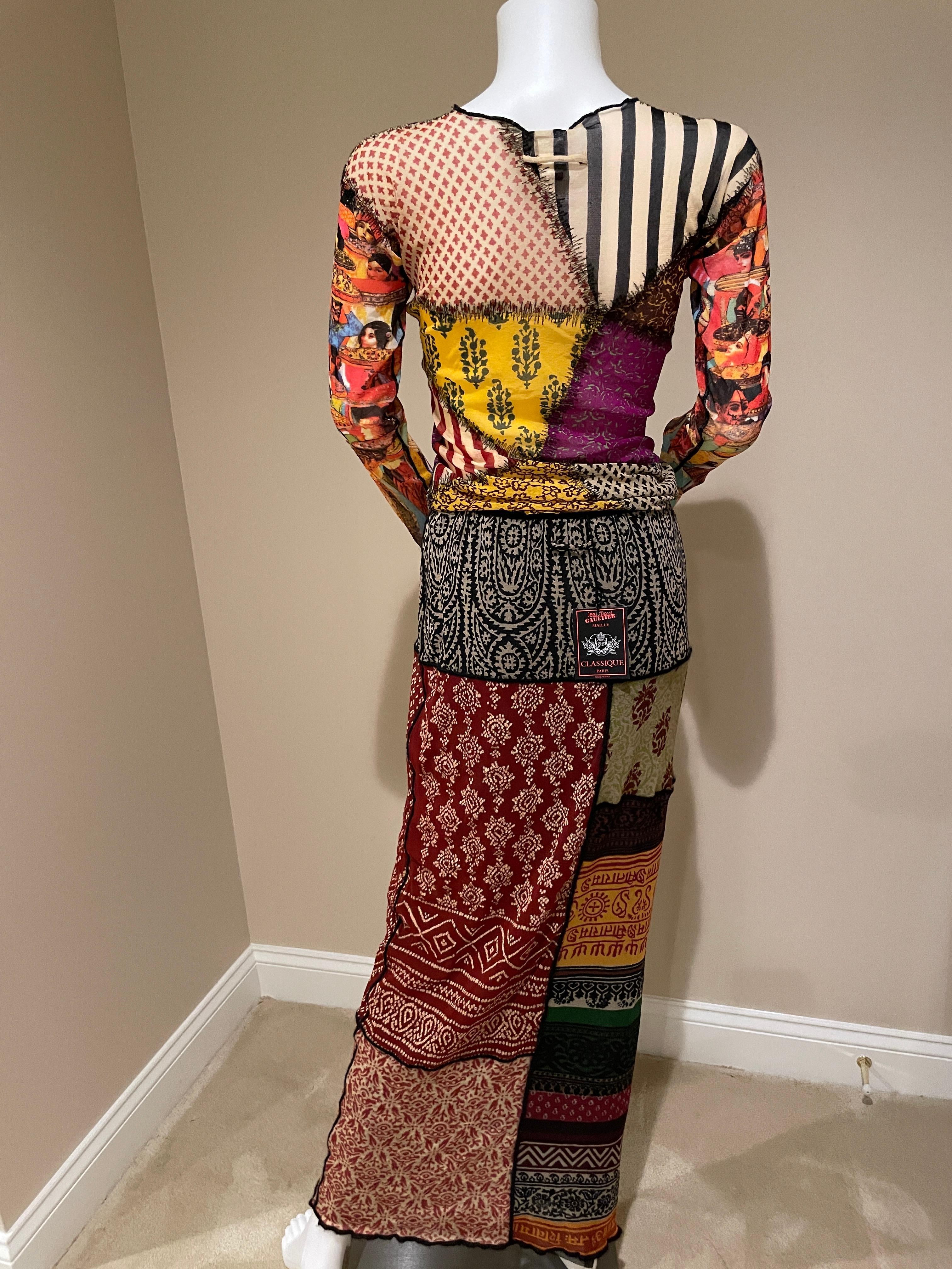 Women's JEAN PAUL GAULTIER maxi skirt + top SET