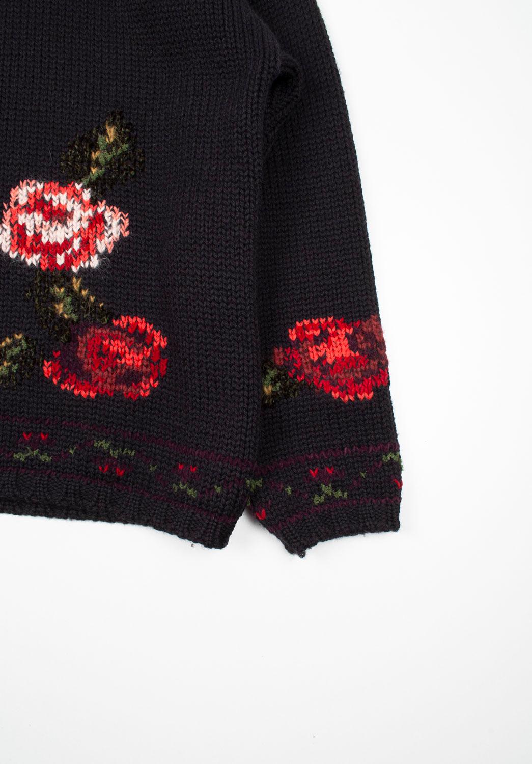Jean Paul Gaultier Men Sweater Floral Knit Turtleneck Size L im Zustand „Hervorragend“ im Angebot in Kaunas, LT