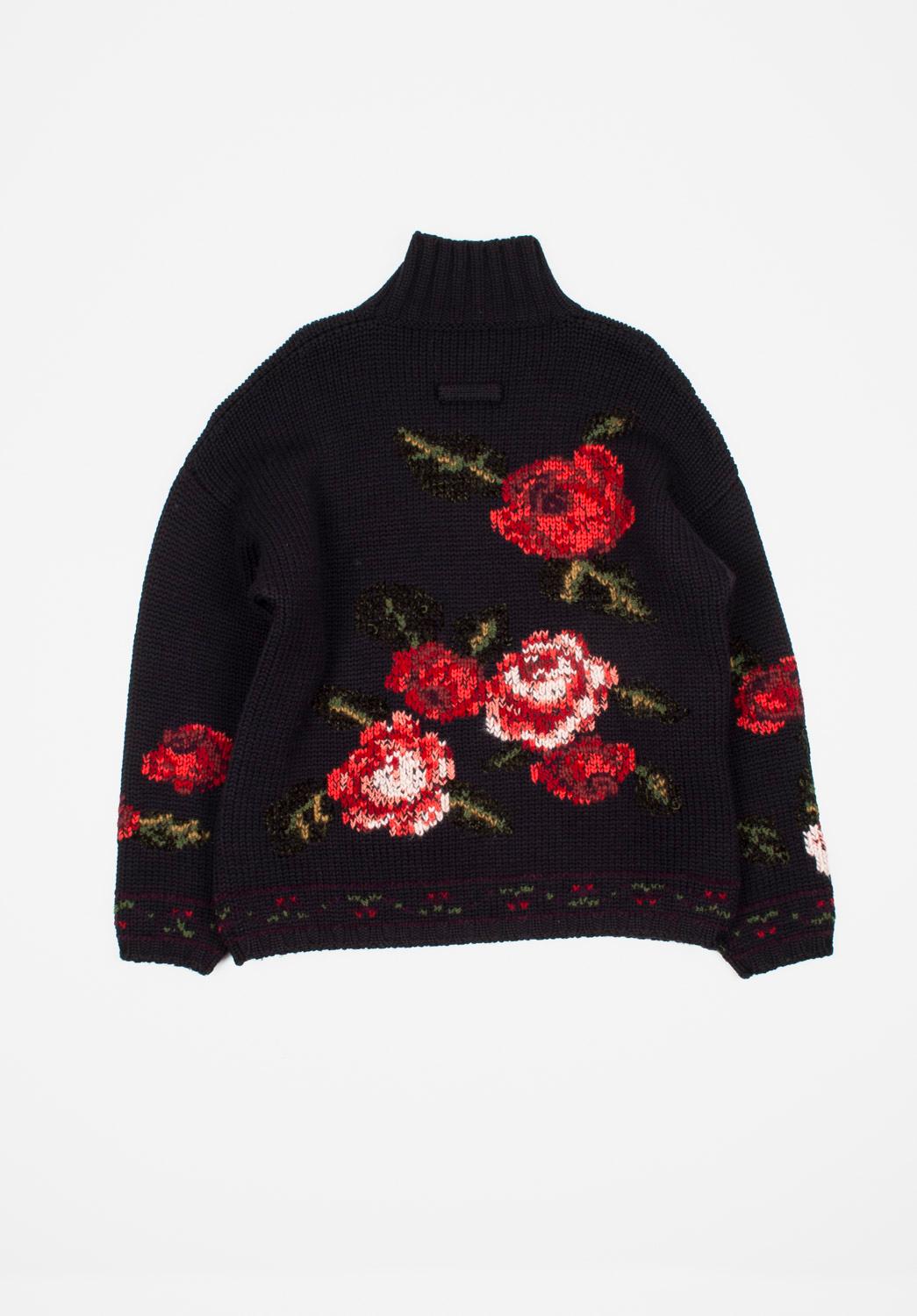 Jean Paul Gaultier Men Sweater Floral Knit Turtleneck Size L Herren im Angebot