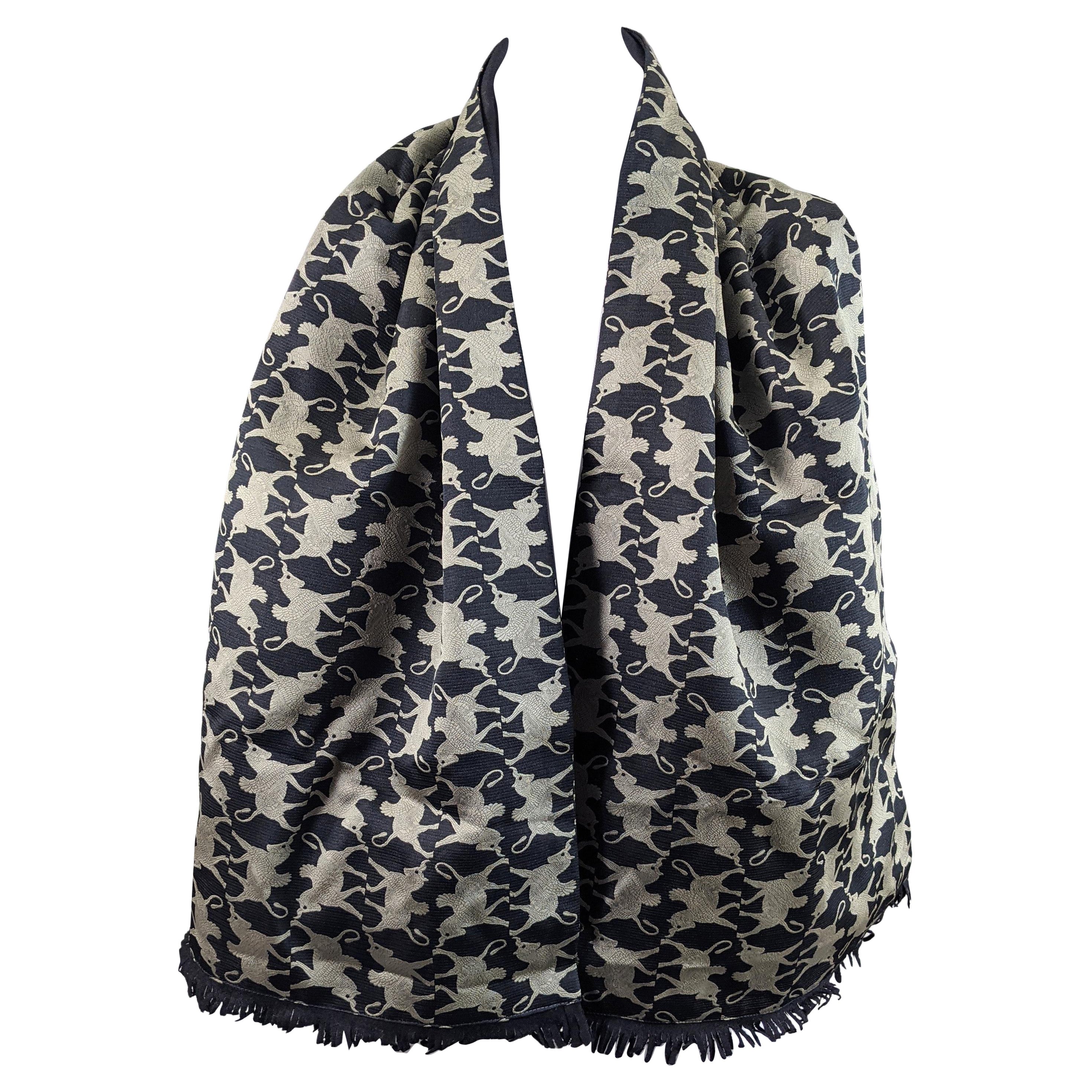 Jean Paul Gaultier Jeans Sciarpa in broccato con cavallo fenicio del 1986