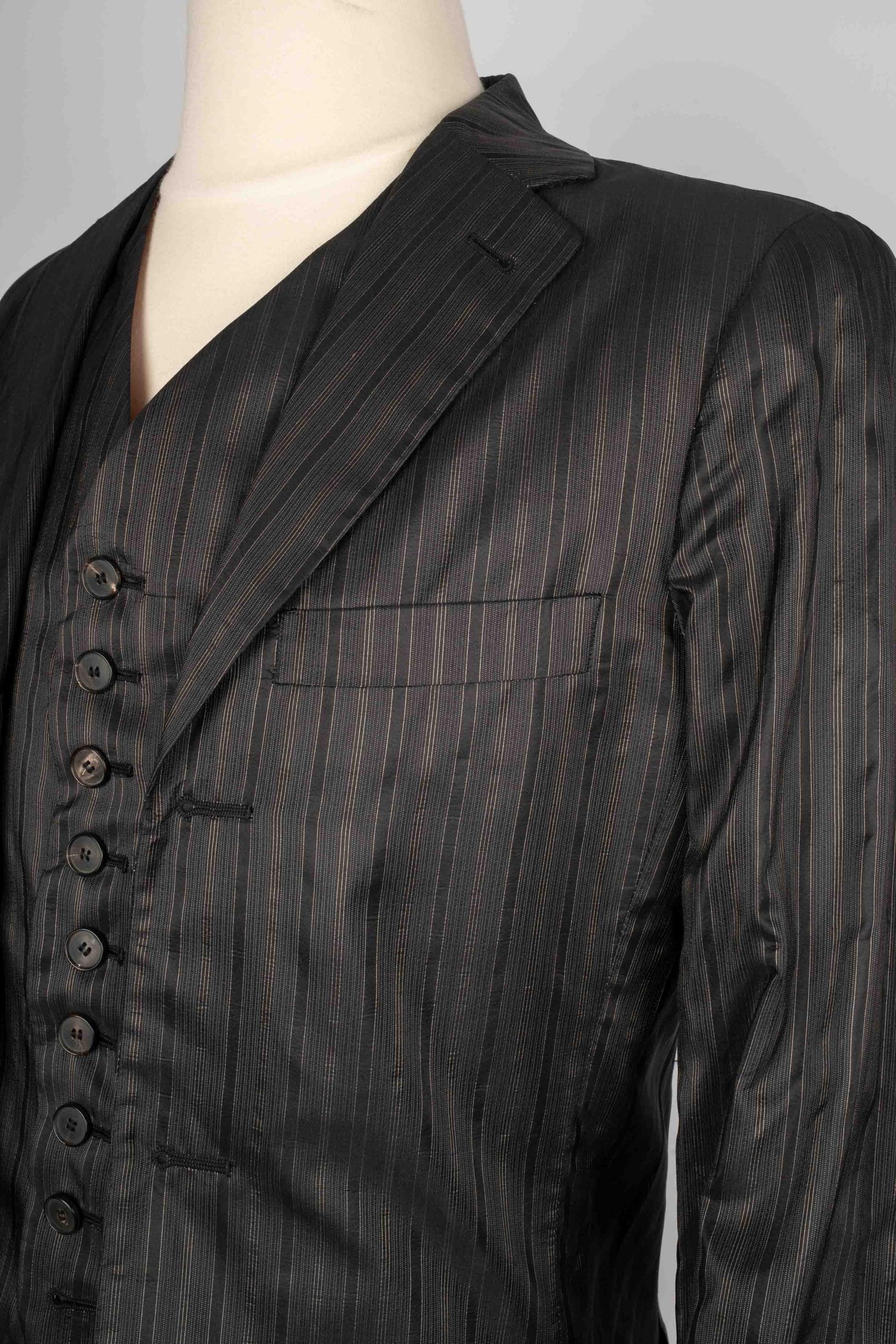 De los hombres Jean Paul Gaultier Chaqueta de seda negra para hombre en venta