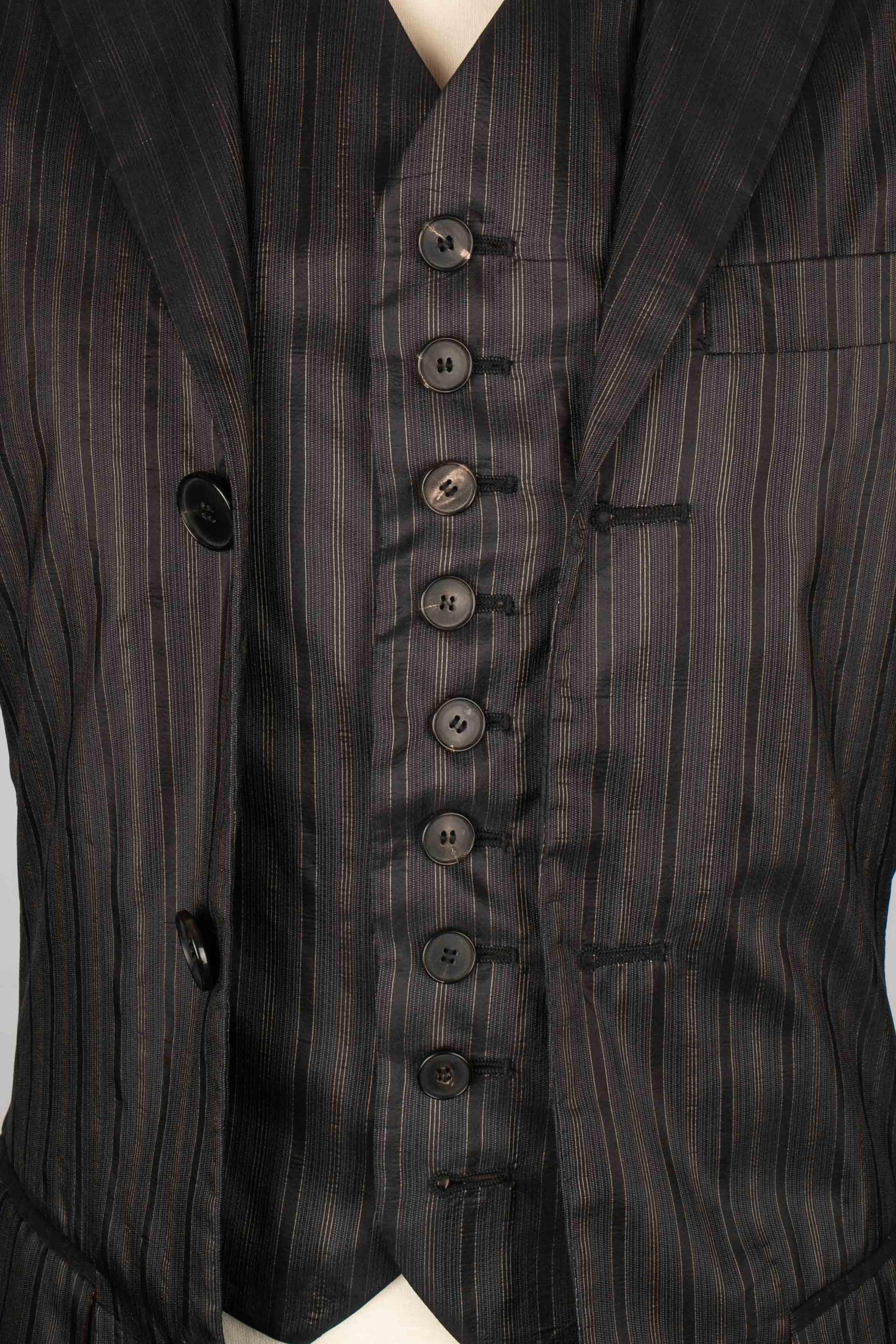 Jean Paul Gaultier Chaqueta de seda negra para hombre en venta 2