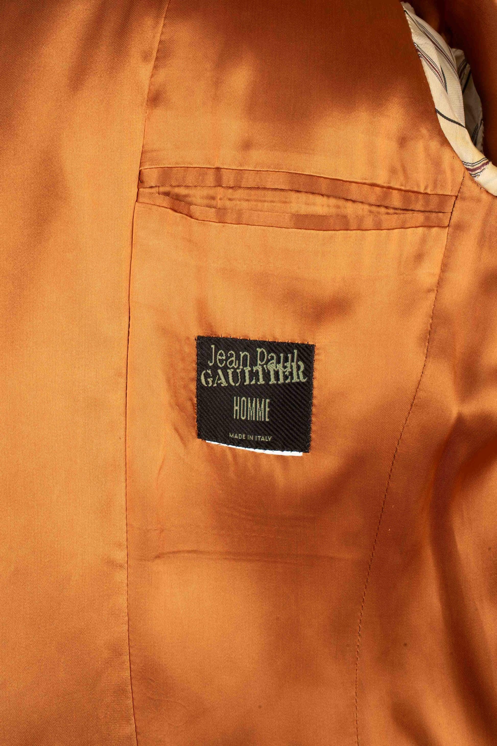 Jean Paul Gaultier Chaqueta de seda negra para hombre en venta 4