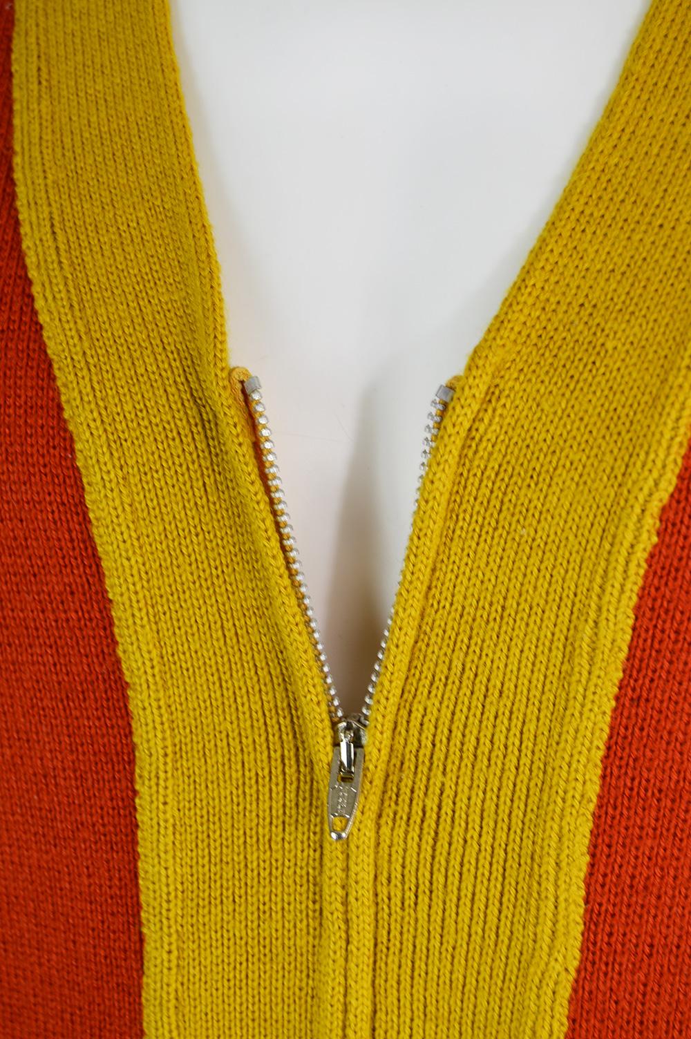 Jean Paul Gaultier Herren Vintage Farbe Block Zip Up Cardigan Pullover:: 1990er Jahre im Zustand „Hervorragend“ in Doncaster, South Yorkshire