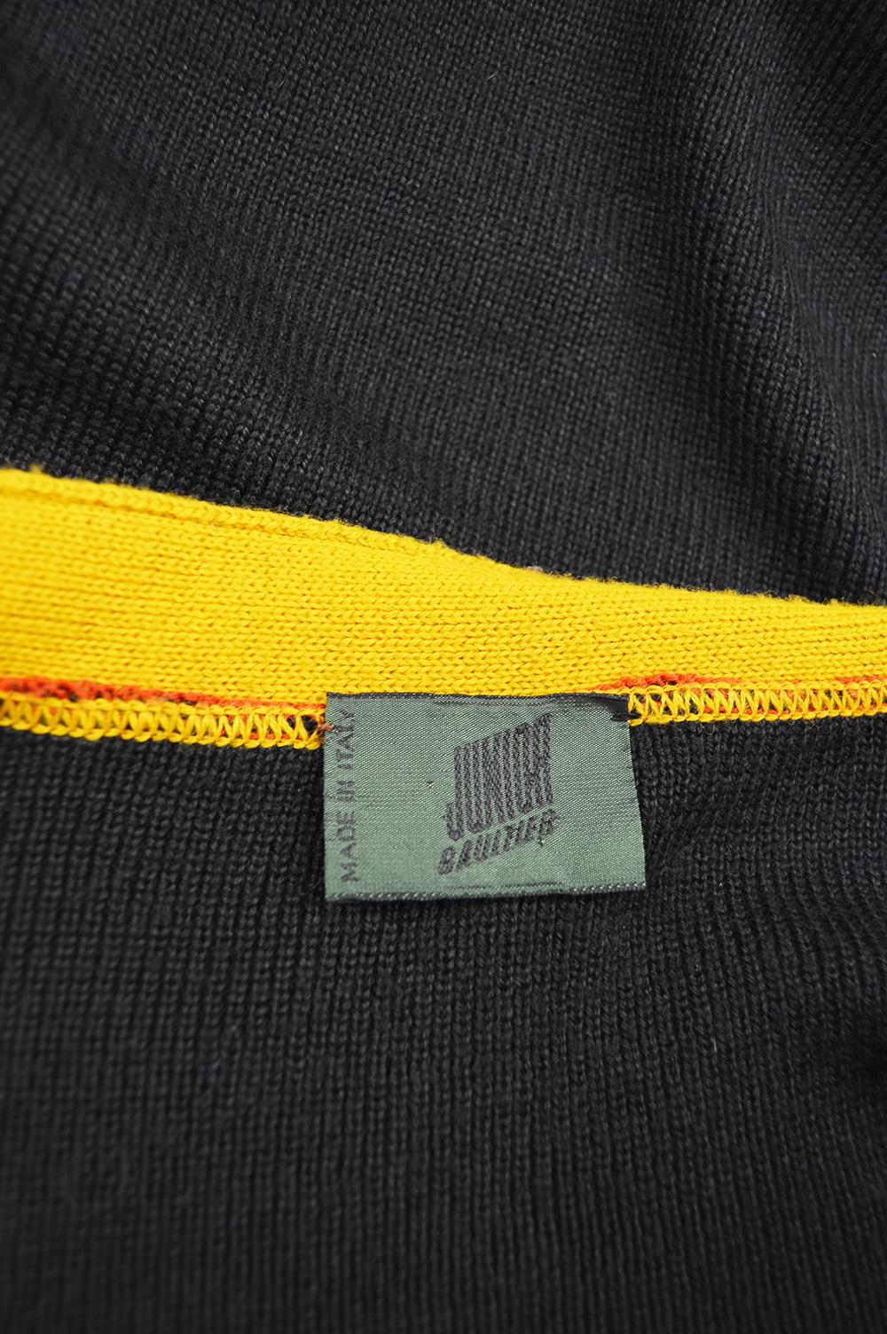 Jean Paul Gaultier Men's Vintage Color Block Zip Up Cardigan Sweater, 1990s 2