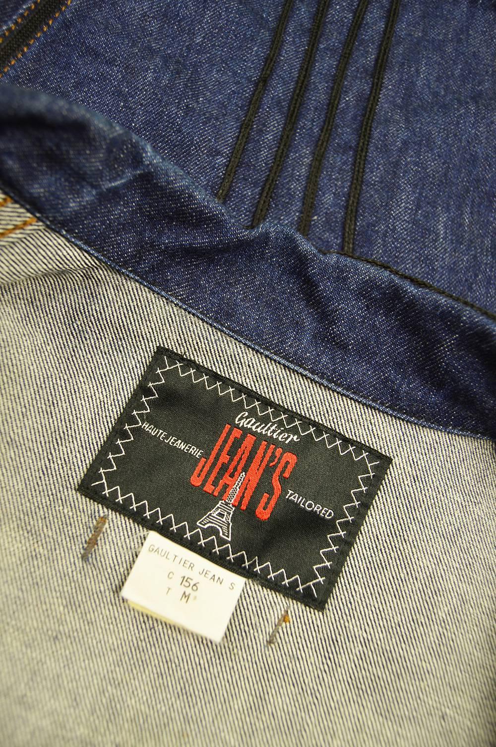Jean Paul Gaultier Men's Vintage Folk Braid Appliqué Denim Vest, 1990s  For Sale 5