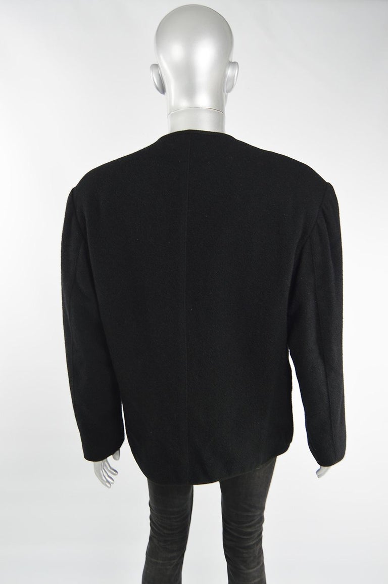 Jean Paul Gaultier Men's Vintage Wool Collarless Shoulder Padded Jacket ...