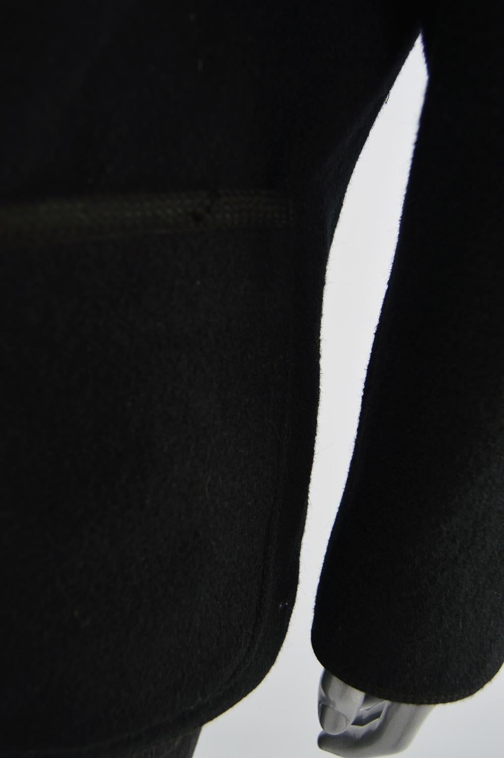 Jean Paul Gaultier Men's Vintage Wool Collarless Shoulder Padded Jacket, 1980s For Sale 3