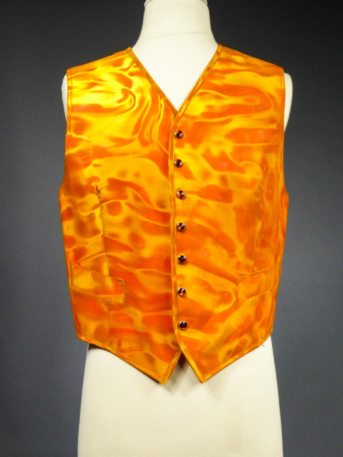 Orange Jean Paul Gaultier Men's Waistcoat - Les Fous de la Photographie 1992-1993