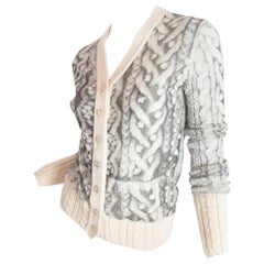 Jean Paul Gaultier mesh and wool printed cardigan 