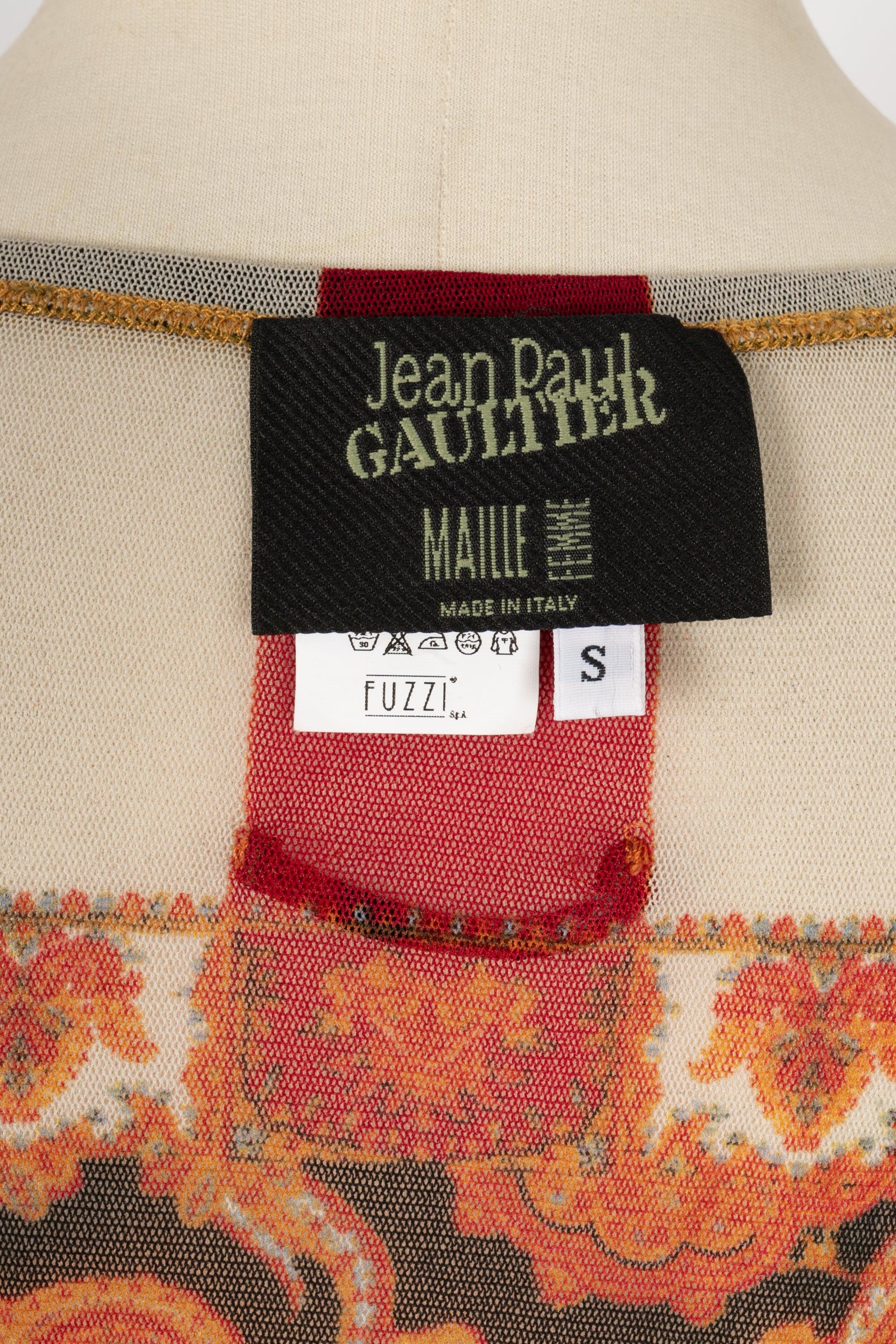 Jean Paul Gaultier Capa de malla estampada con dibujos en venta 2