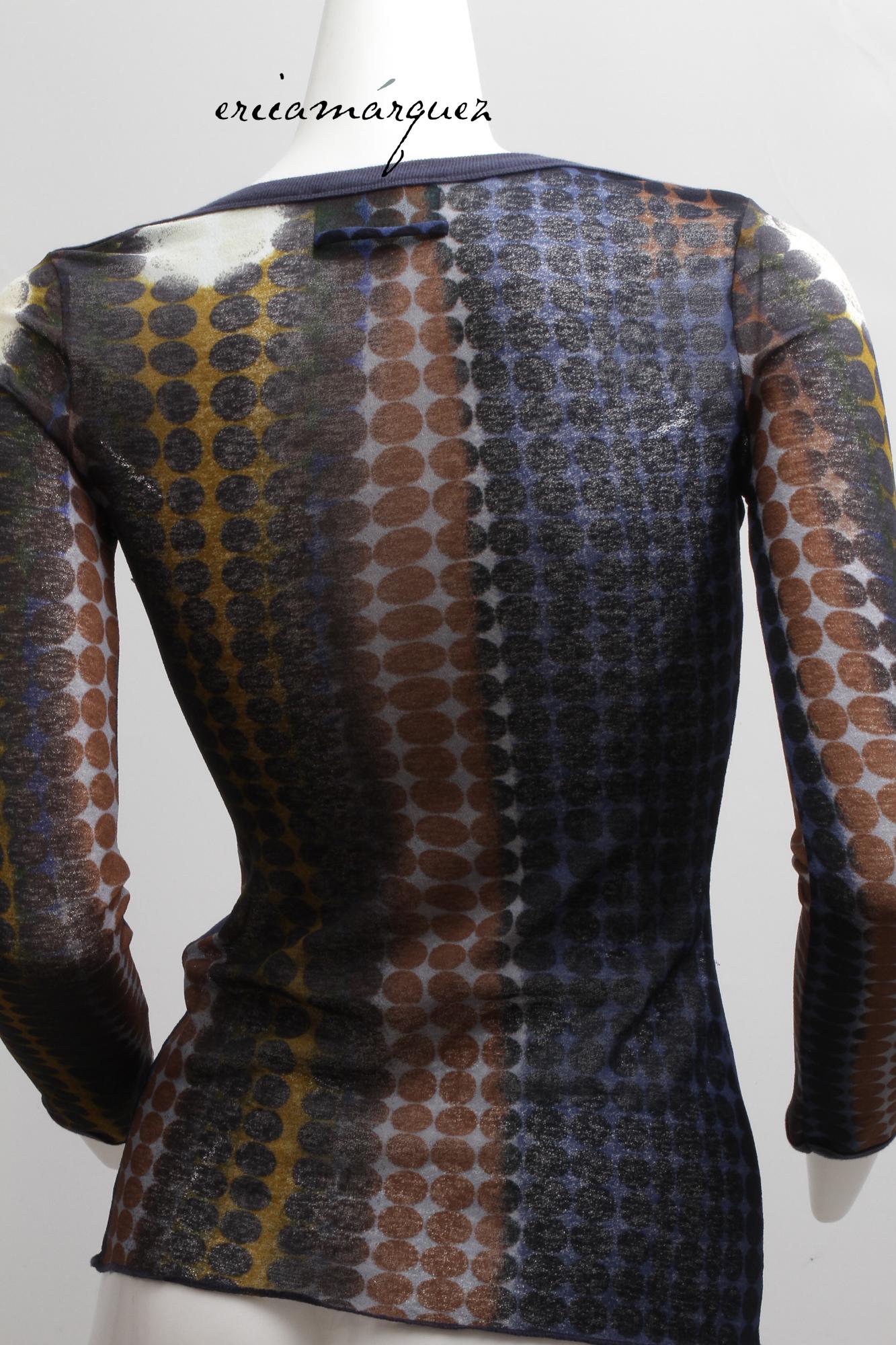 JEAN PAUL GAULTIER, Mesh Cyber Dot Leopard Print Long Sleeve Top, 1996 For Sale 3