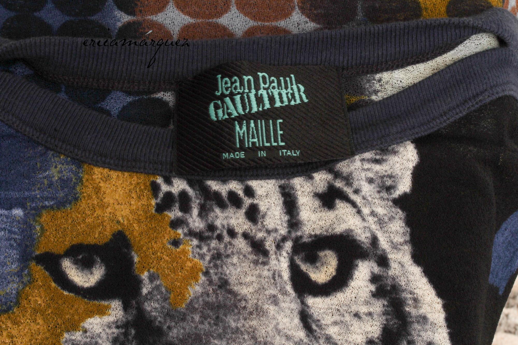 JEAN PAUL GAULTIER, Mesh Cyber Dot Leopard Print Long Sleeve Top, 1996 For Sale 4