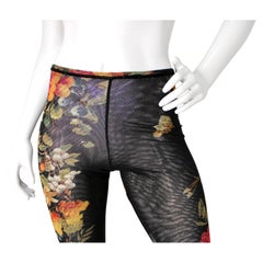 Jean Paul Gaultier Mesh Floral Print Pants circa 1990s