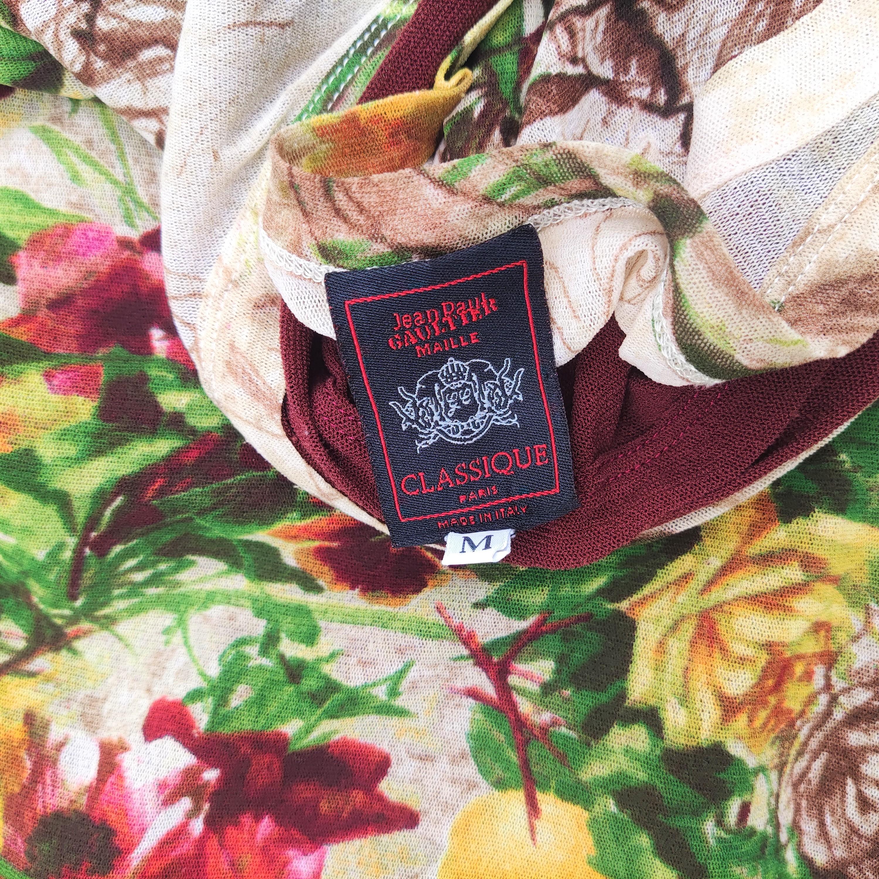 Jean Paul Gaultier Mesh Floral Rose Roses Vintage Transparent 2 Piece 1999 Dress 7