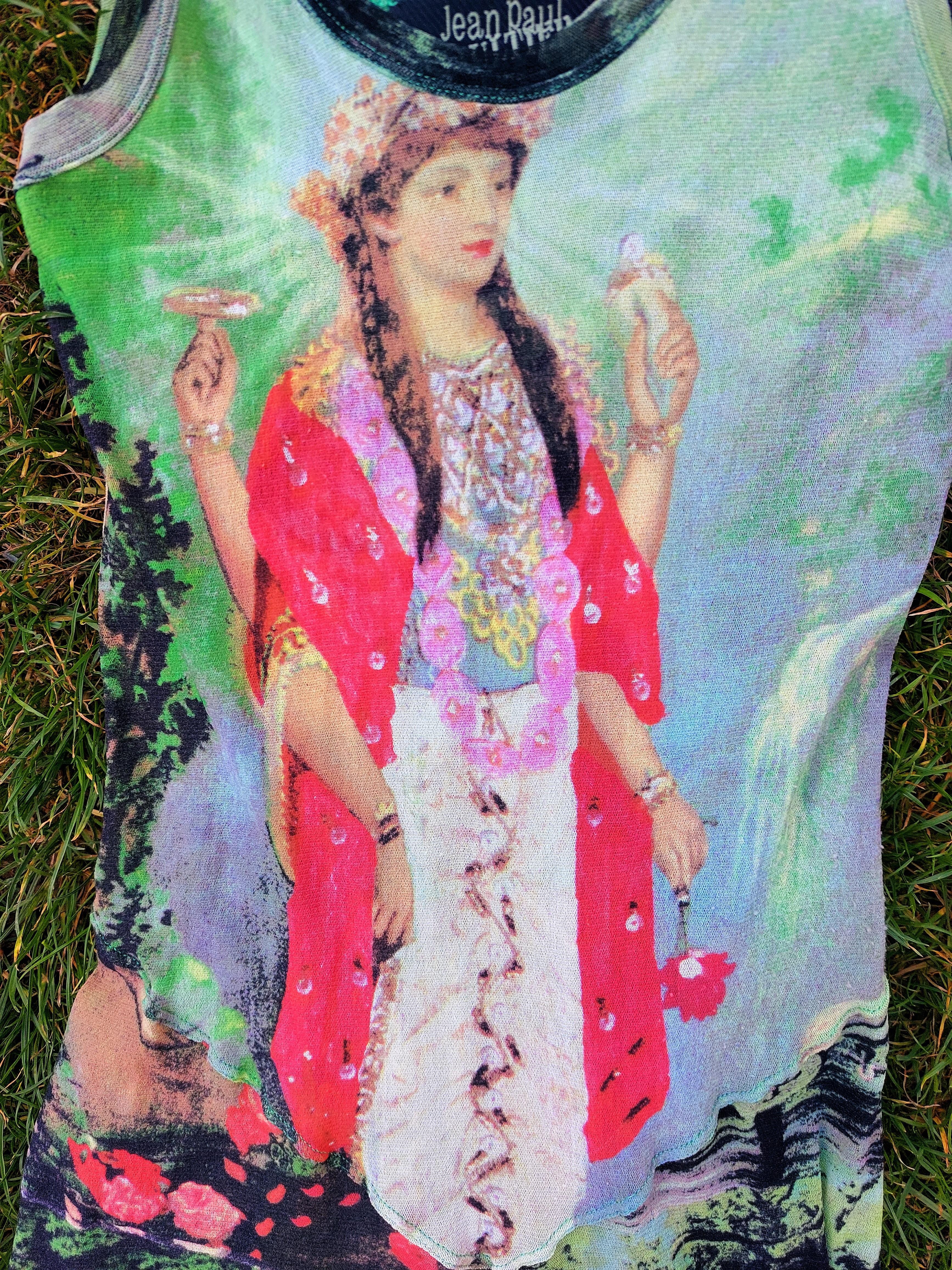 Jean Paul Gaultier Mesh Oriental Bath Portrait Face Venus Angel Faun Asian Dress en vente 6