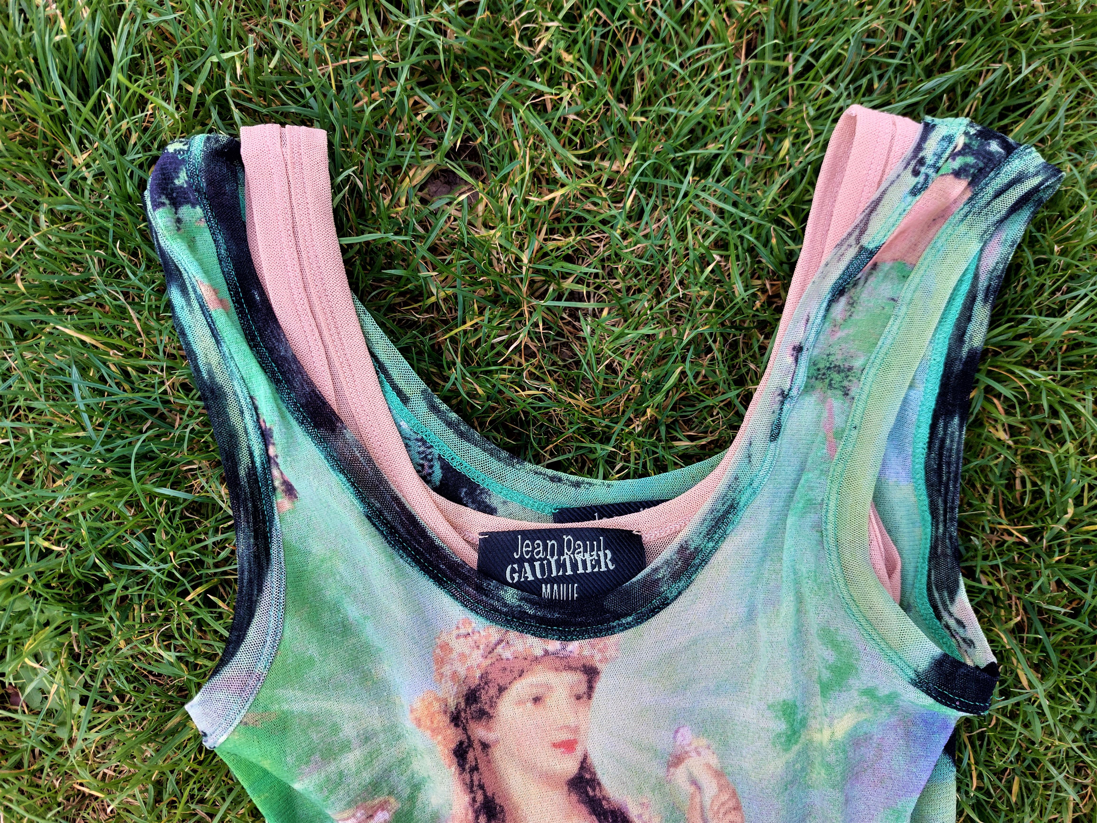 Jean Paul Gaultier Mesh Oriental Bath Portrait Face Venus Angel Faun Asian Dress en vente 9