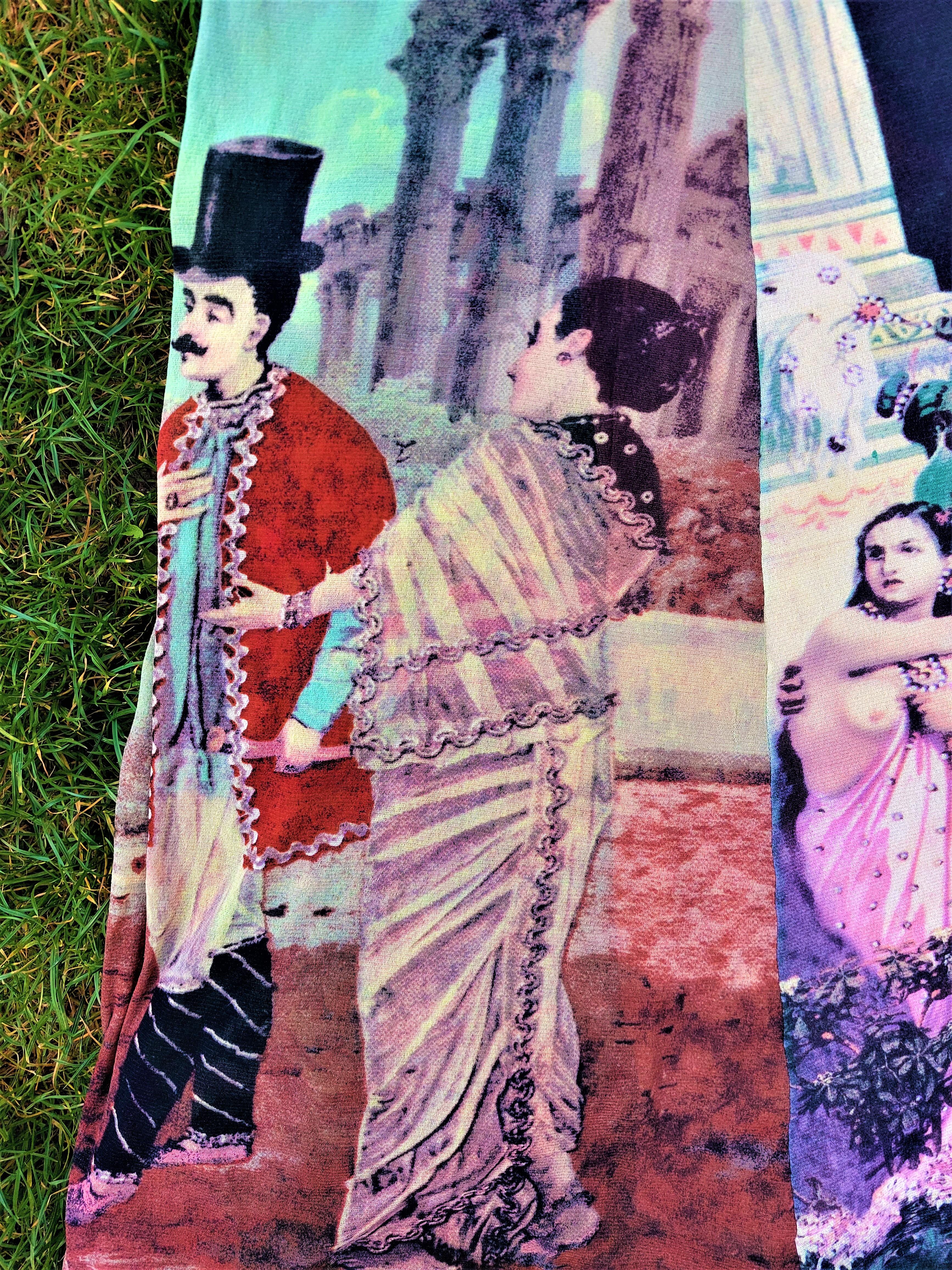 Jean Paul Gaultier Mesh Oriental Bath Portrait Face Venus Angel Faun Asian Dress en vente 10
