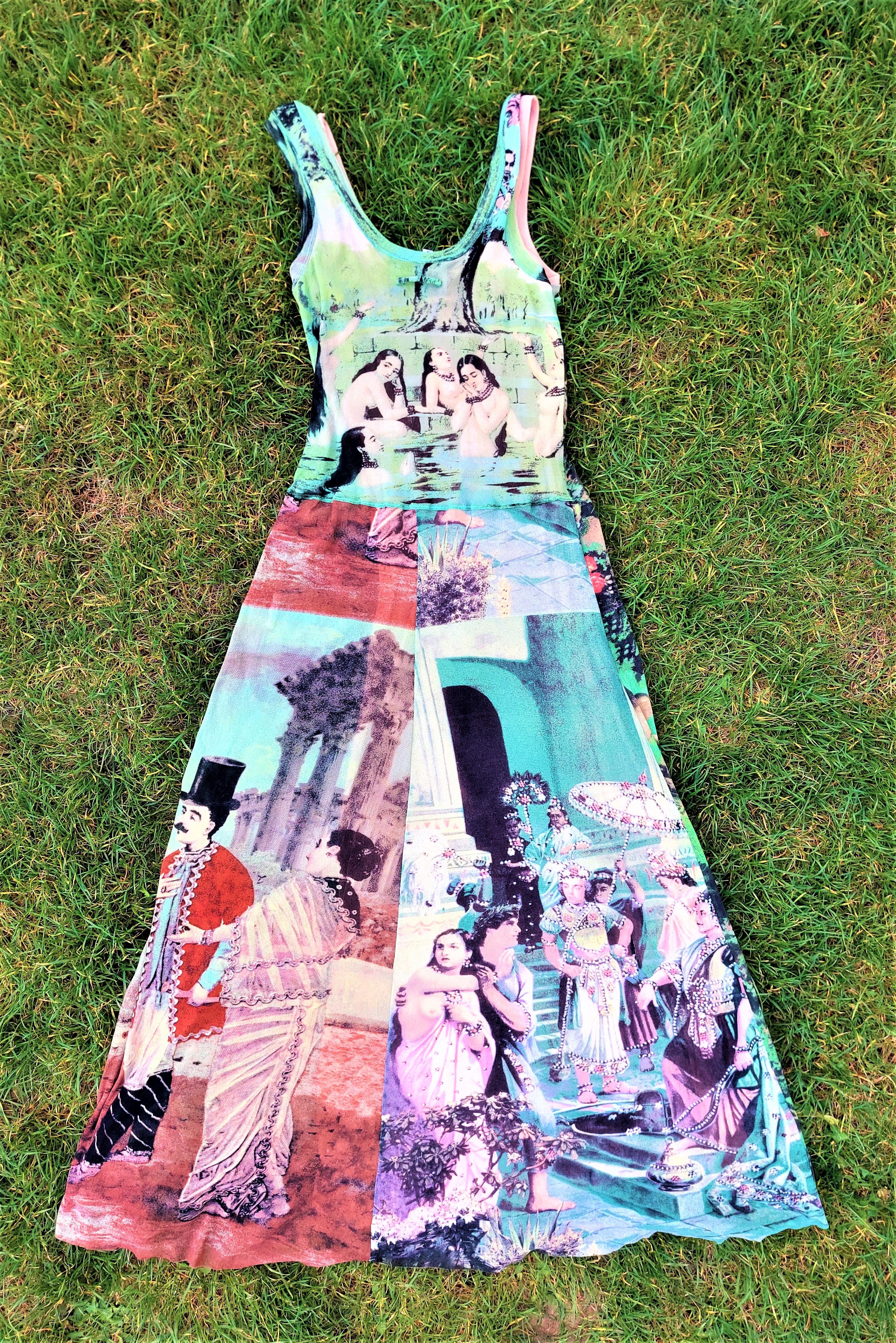 Jean Paul Gaultier Mesh Oriental Bath Portrait Face Venus Angel Faun Asian Dress Pour femmes en vente