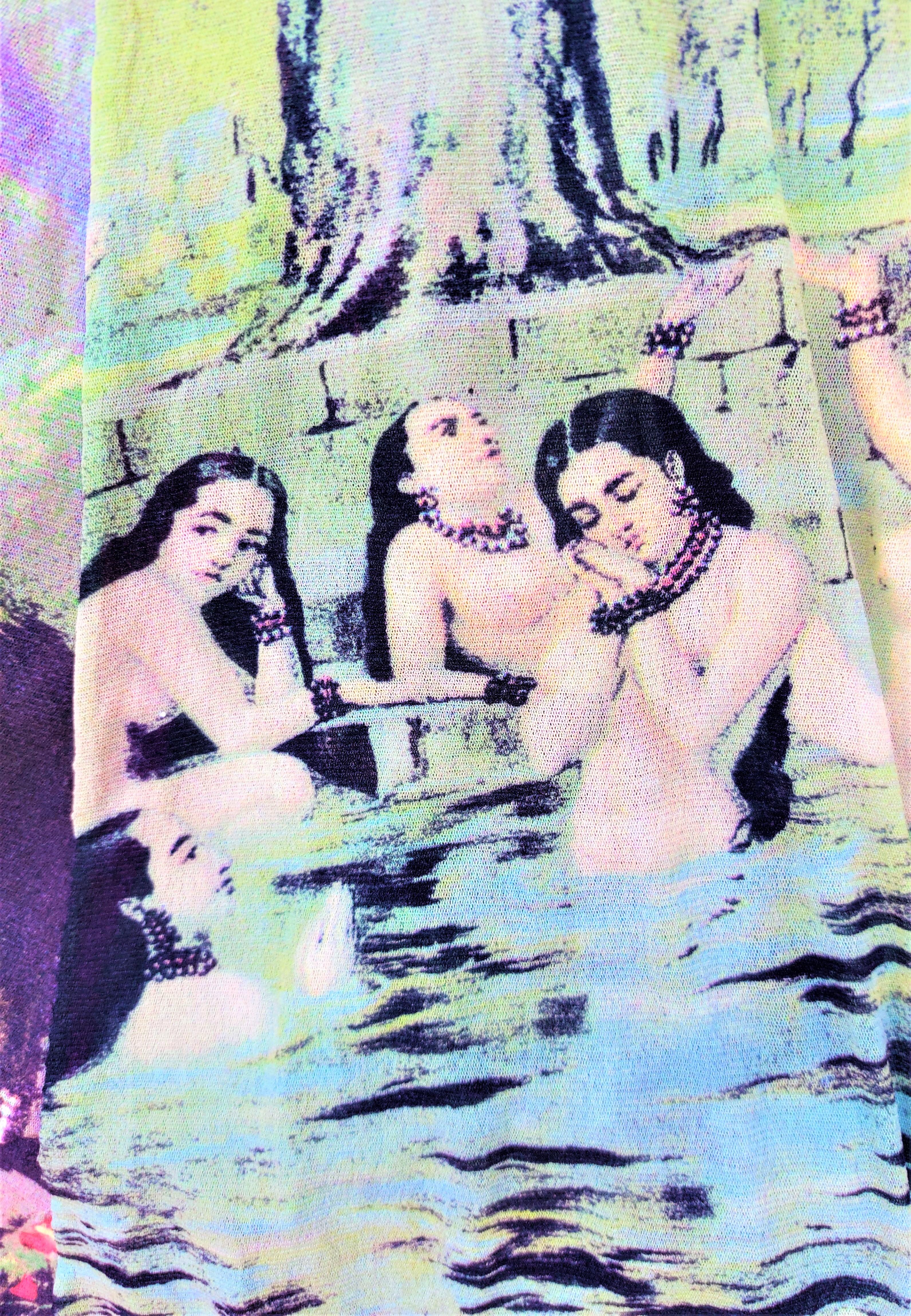 Jean Paul Gaultier Mesh Oriental Bath Portrait Face Venus Angel Faun Asian Dress en vente 3
