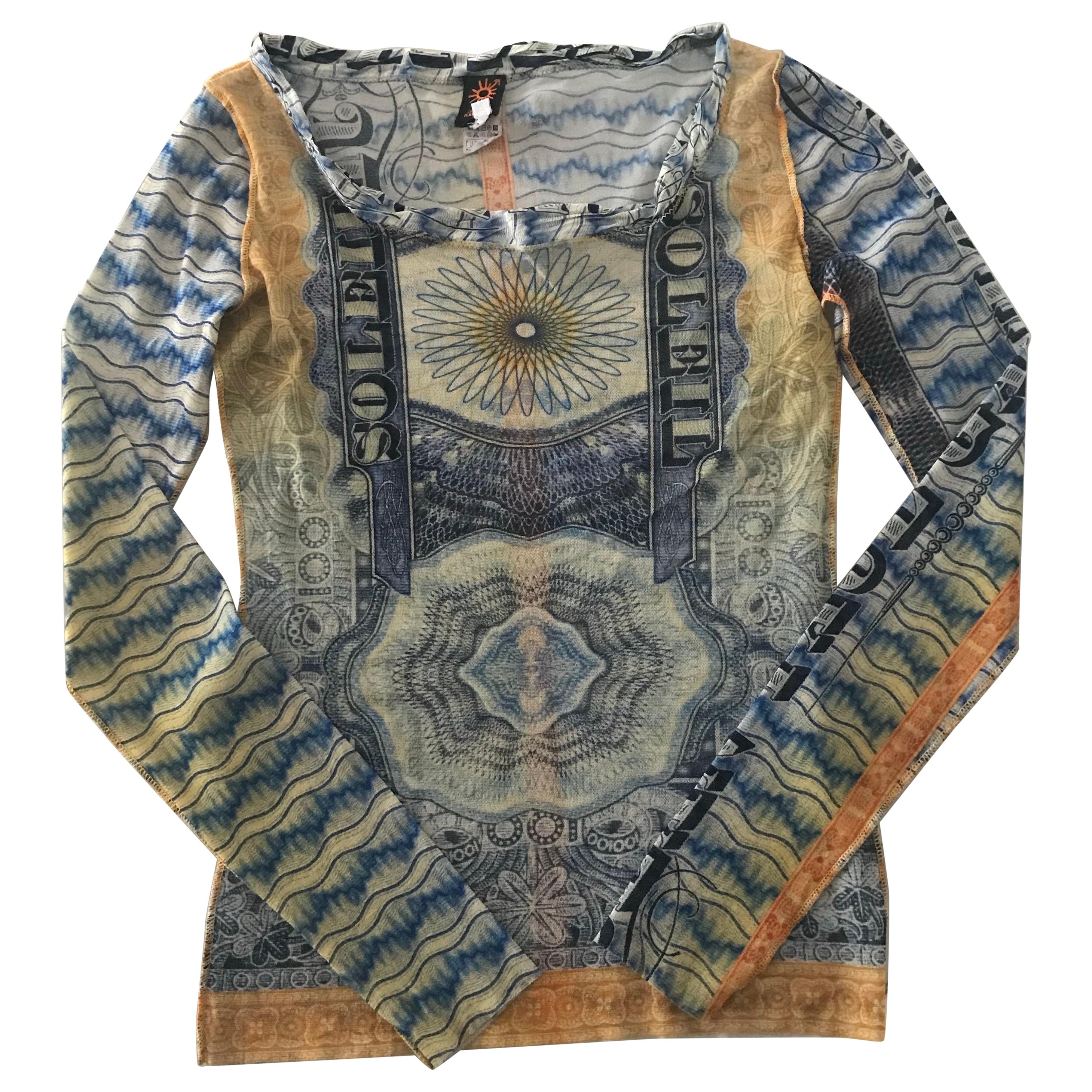 Camiseta Jean Paul Gaultier Mesh Tatoo vintage en venta